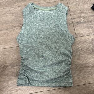Lululemon Green tank Top Fitted Ruched Sleeveless